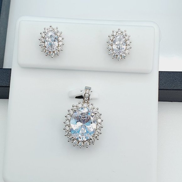"925 Sterling Silver Cubic Zircon Jewelry Set, UU1P7A7043 - Picture 8 of 8